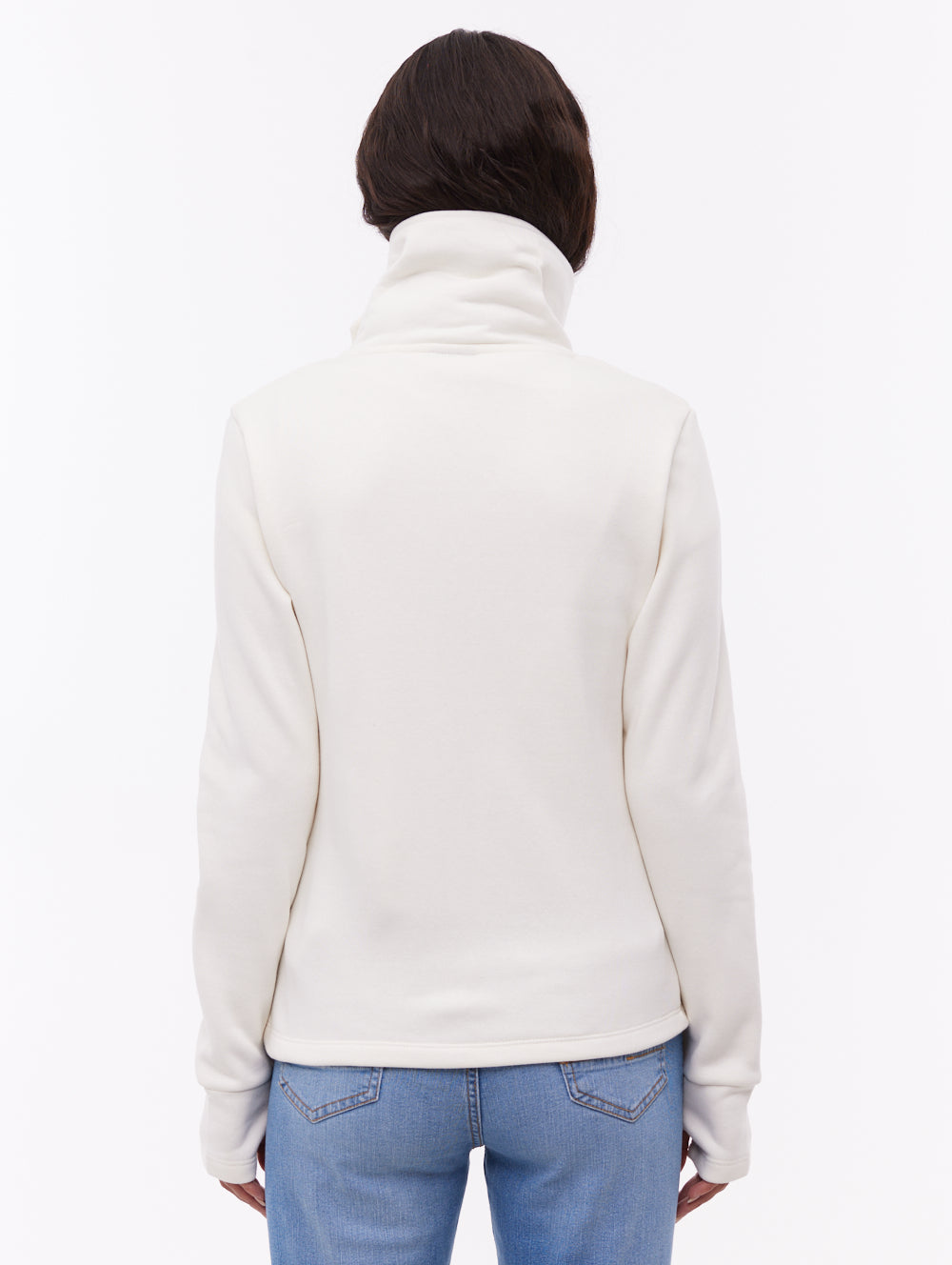 Jaya Wrap-Neck Zip-Up - White
