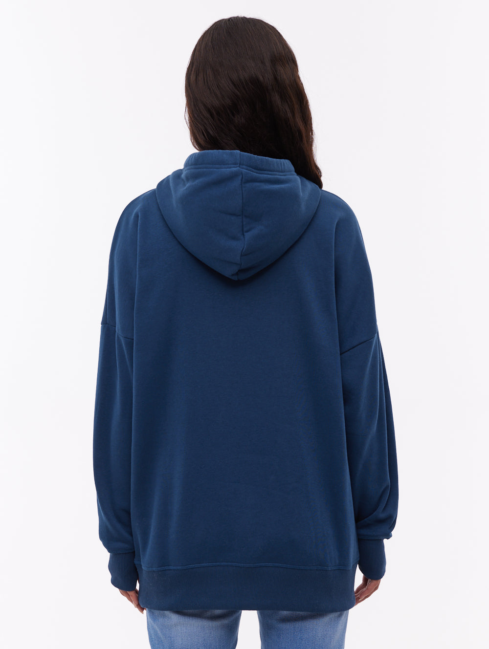 Fray Oversize Hoodie - Blue