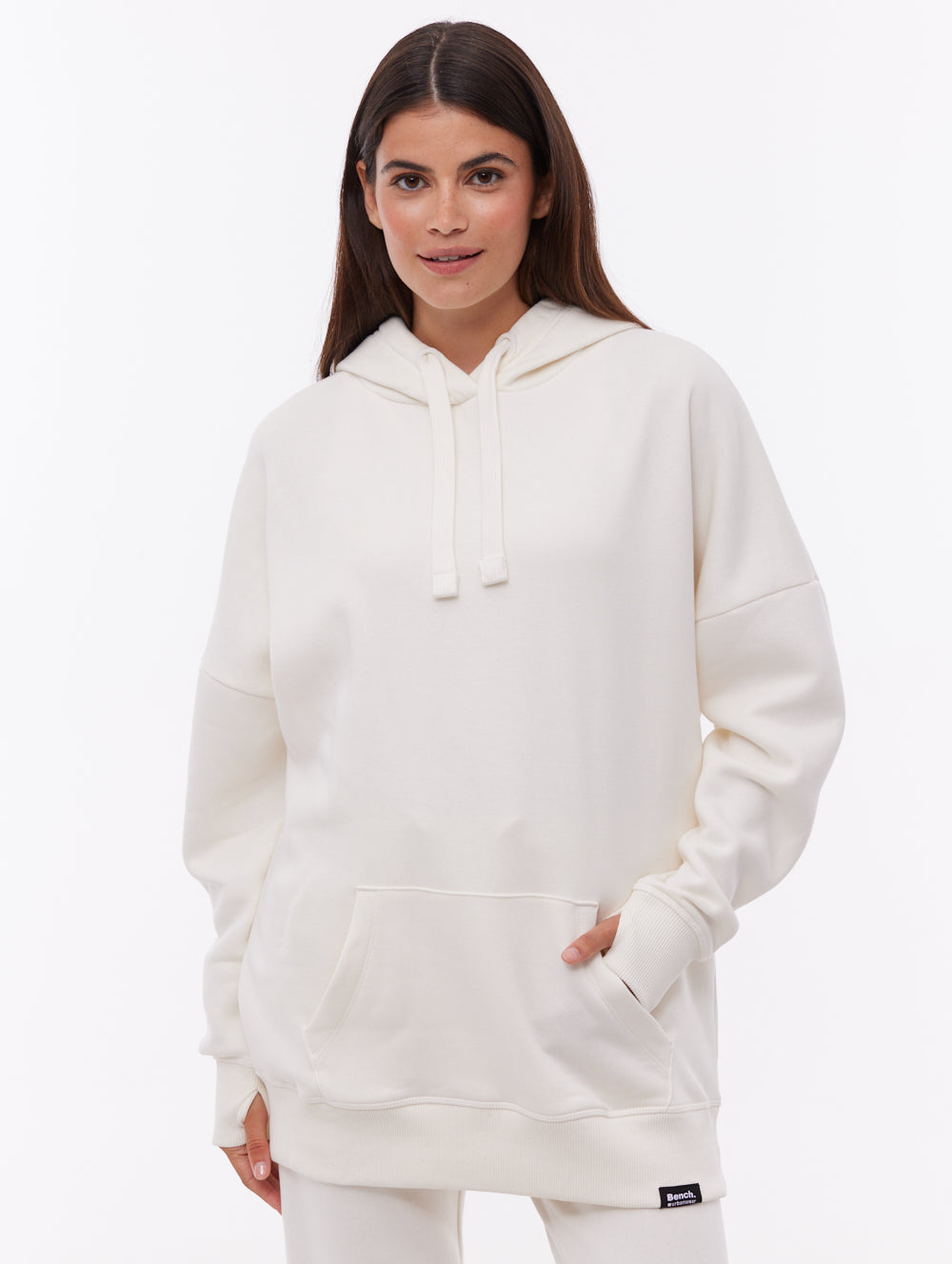 Fray Oversize Hoodie - White