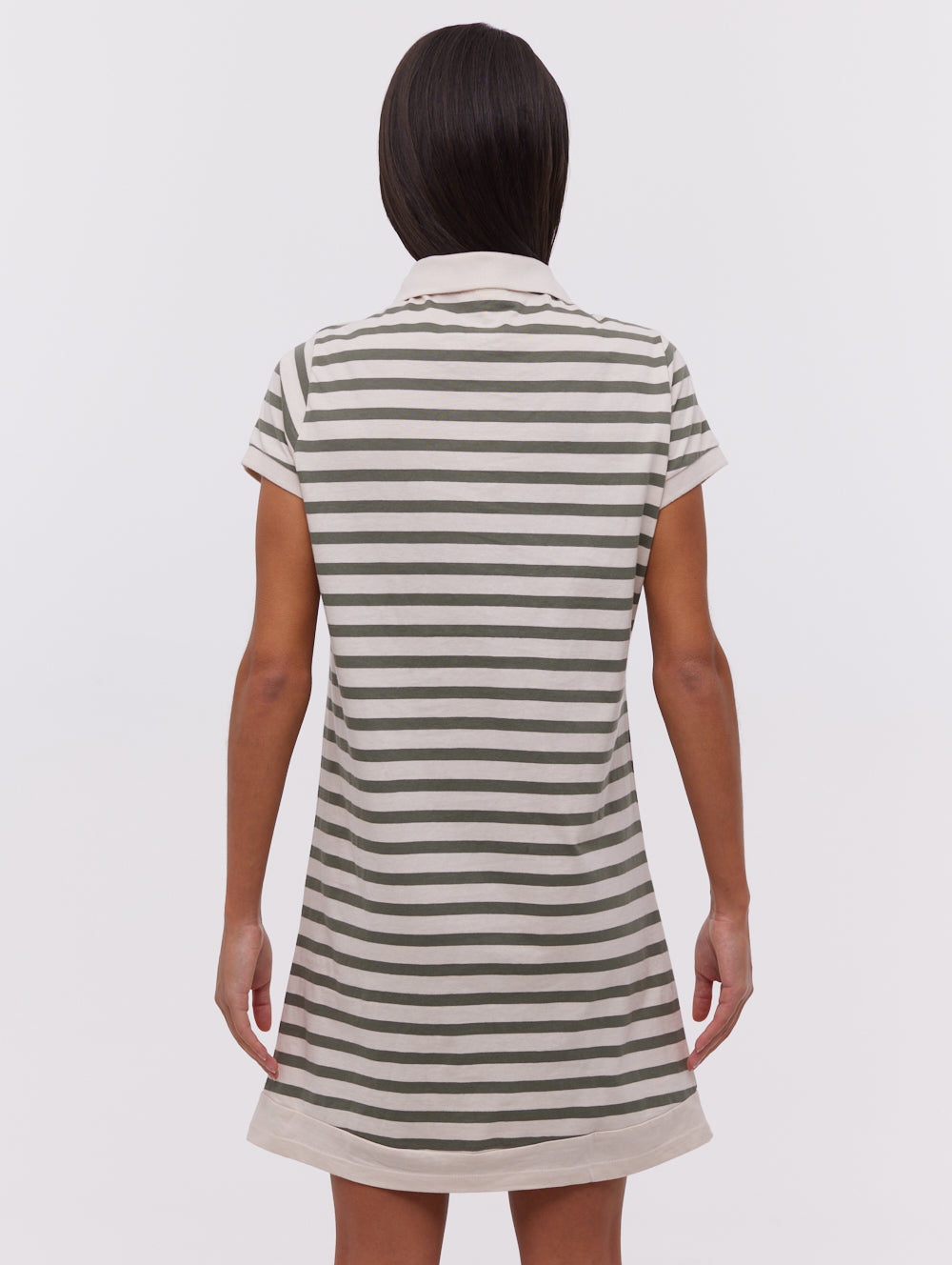Orenda Stripe Polo Dress - Green