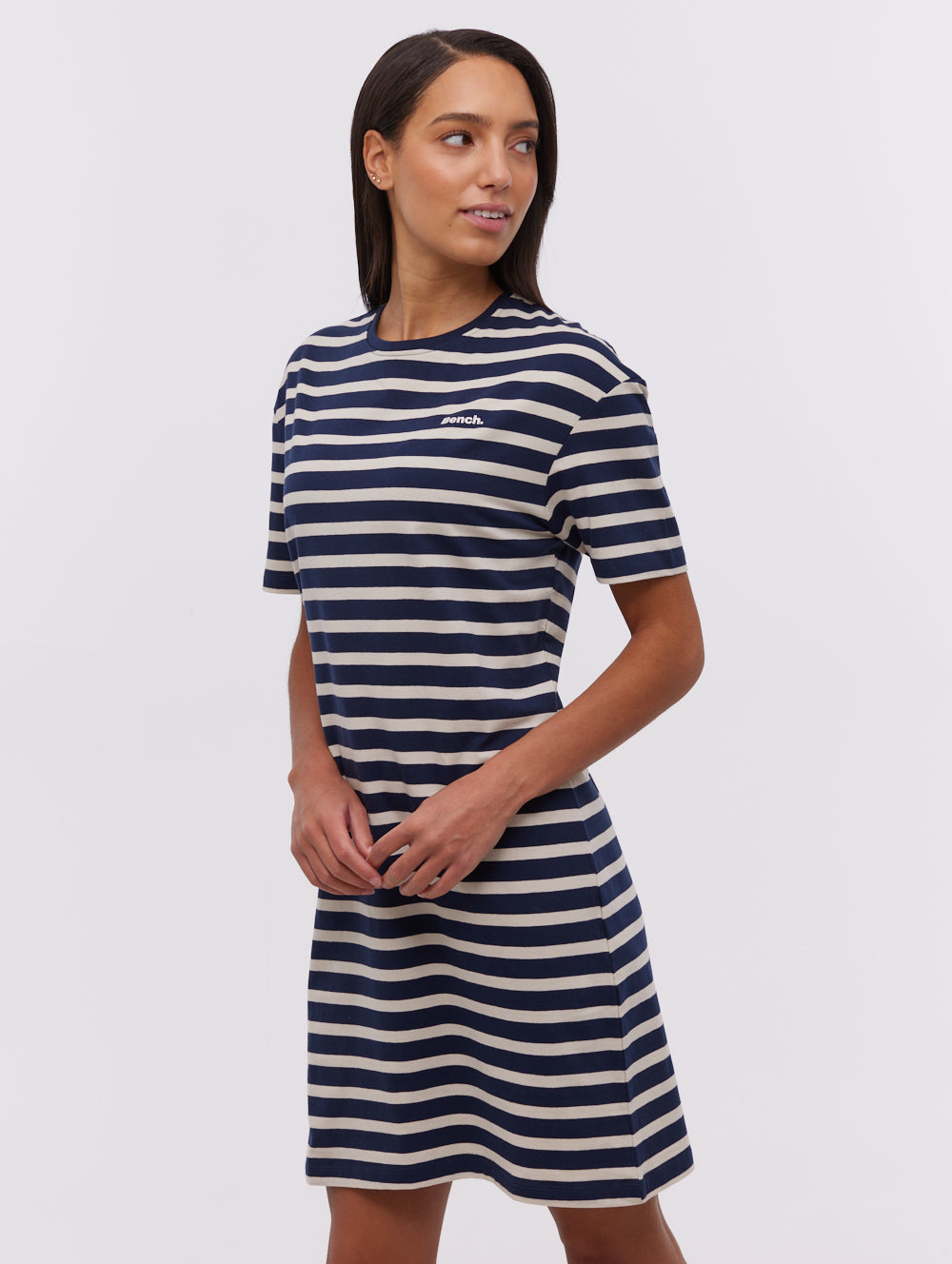 Frandi Striped T-Shirt Midi Dress - Blue