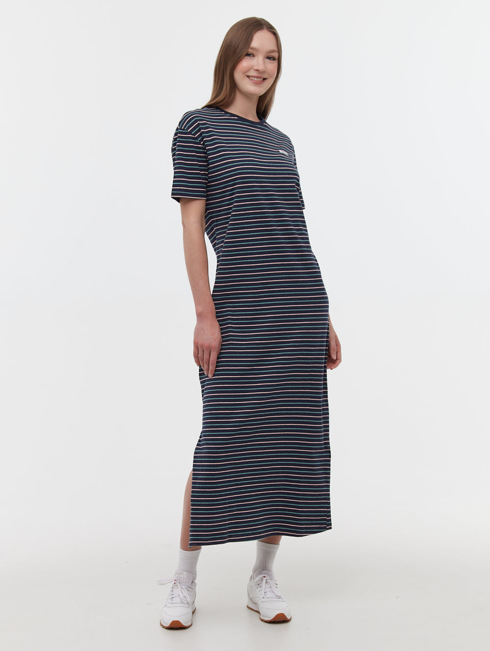 Marri Striped T-Shirt Maxi Dress - Blue