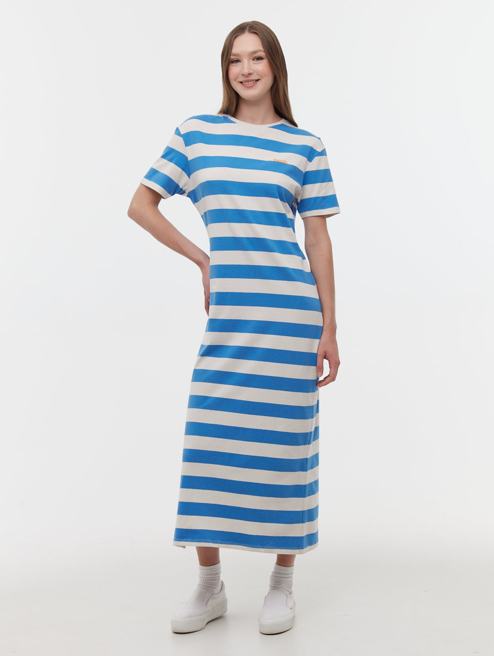 Marri Striped T-Shirt Maxi Dress - Blue