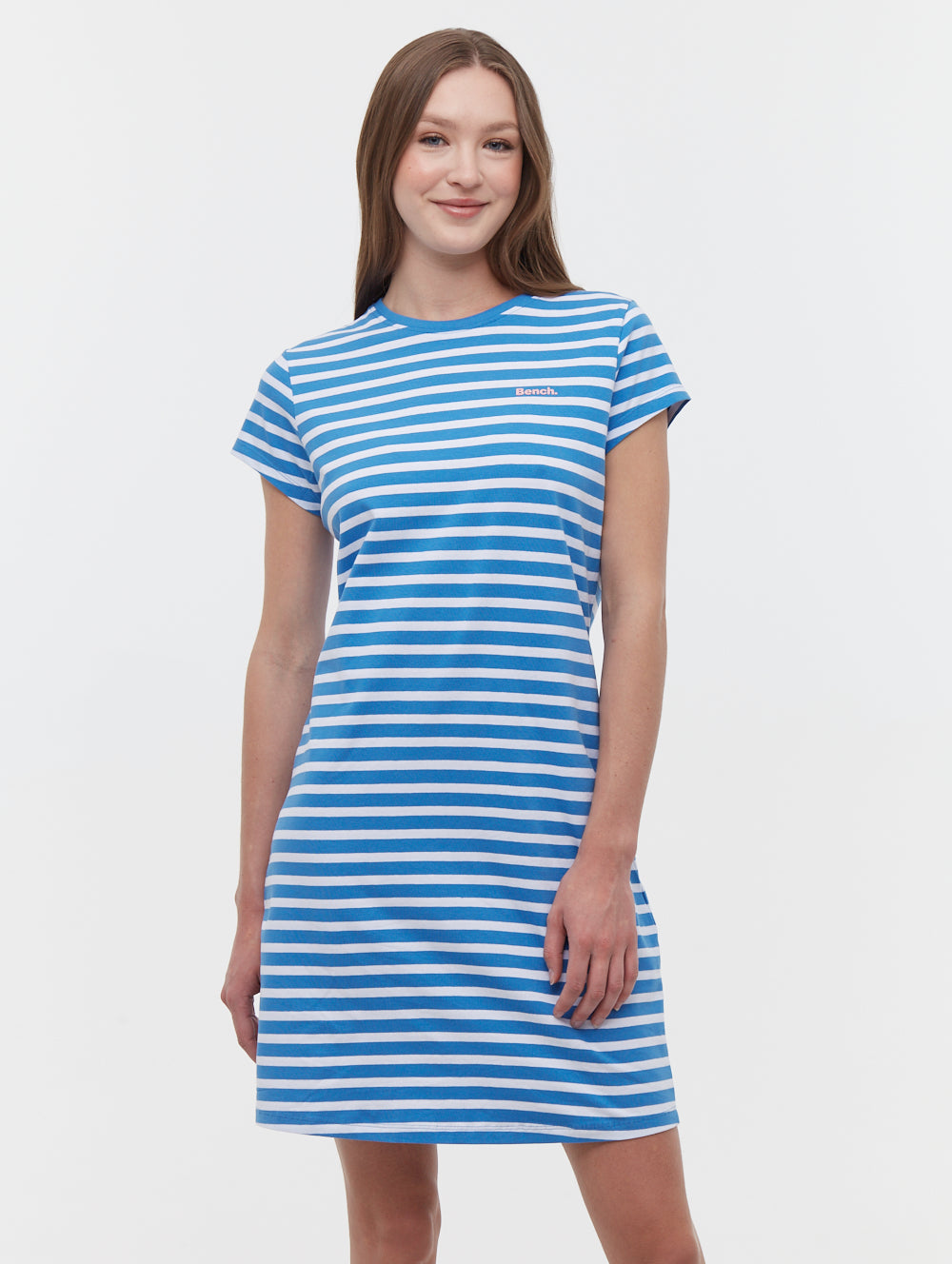Mabelle Striped T-Shirt Midi Dress - Blue