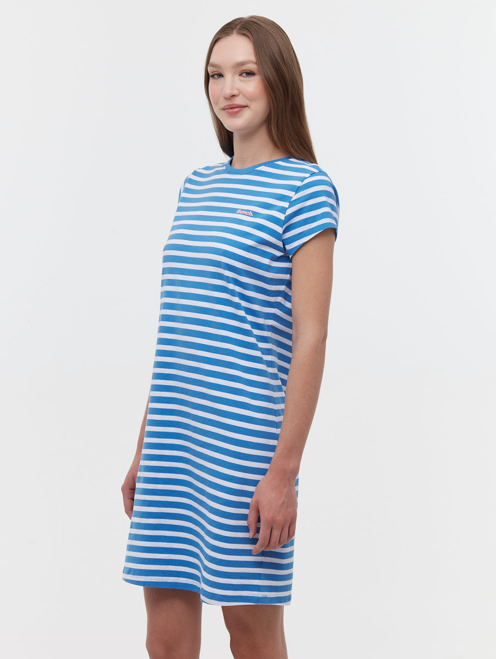Mabelle Striped T-Shirt Midi Dress - Blue