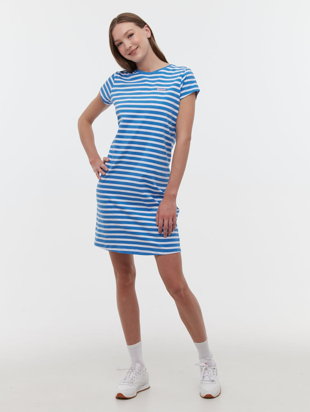 Mabelle Striped T-Shirt Midi Dress - Blue
