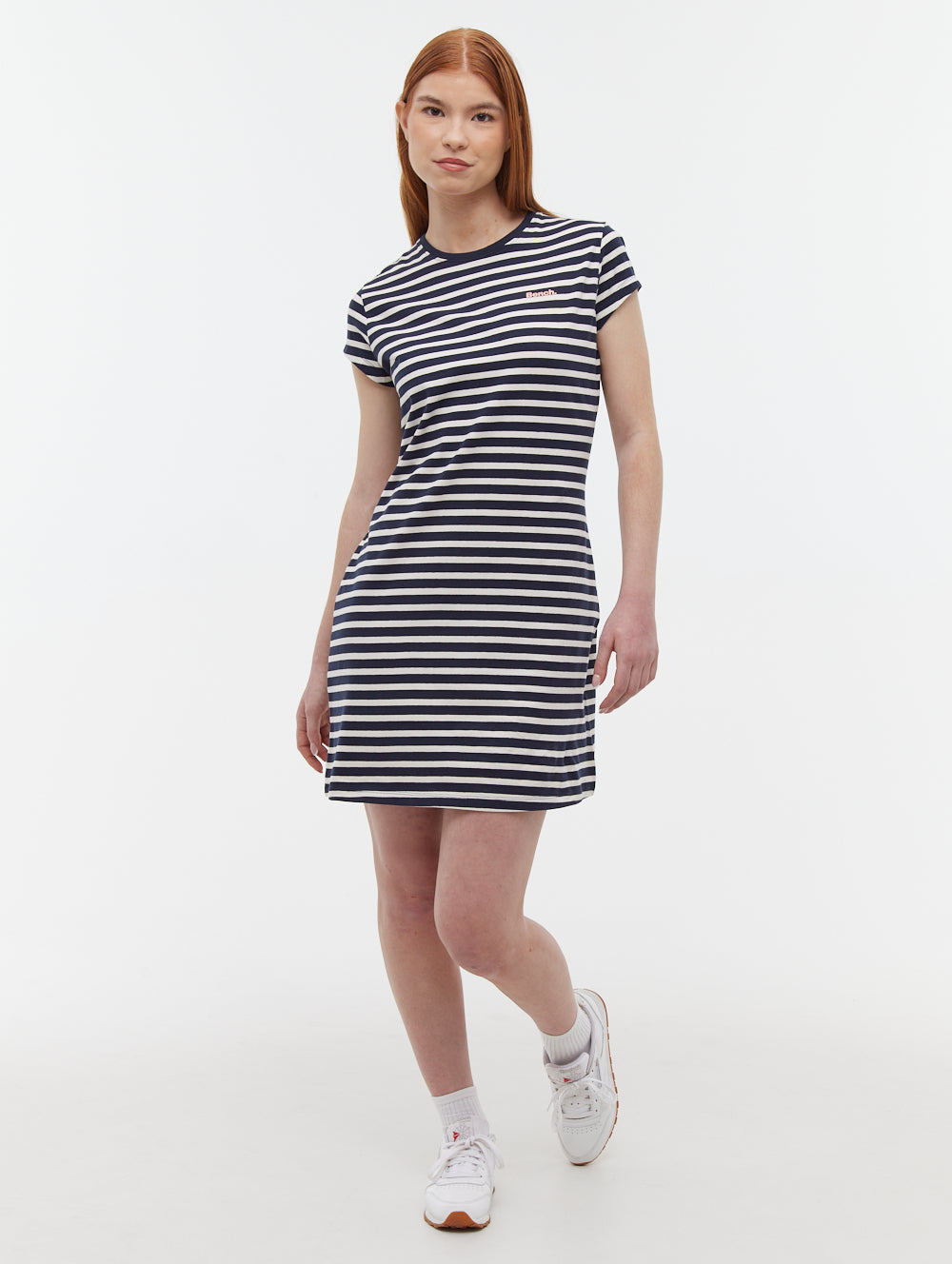 Mabelle Striped T-Shirt Midi Dress - Blue