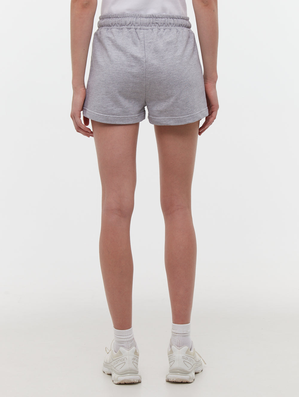 Phoebe Hip Logo Jogger Shorts - Grey