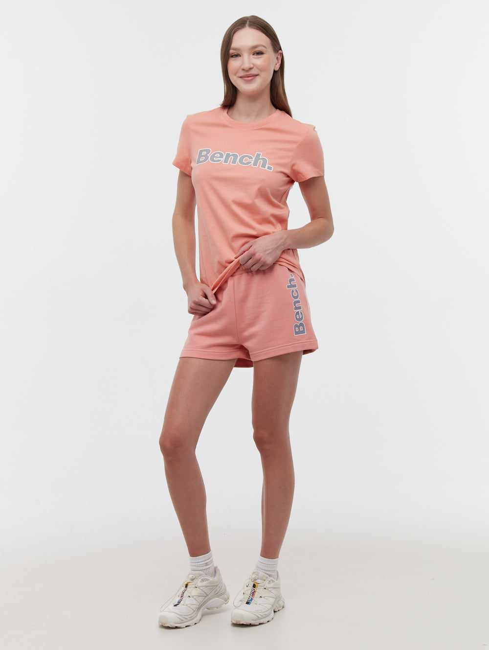 Phoebe Hip Logo Jogger Shorts - Pink