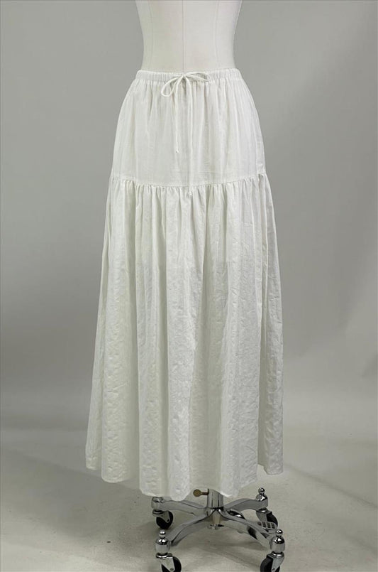 Pollie Woven Cotton Waist Maxi Skirt