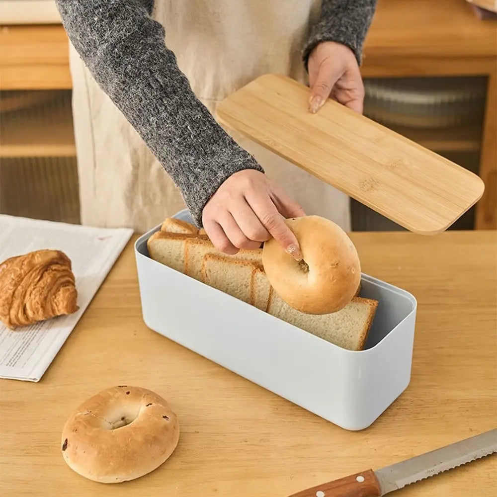 Kitchen Bread Box with Removable Lid Countertop Organizer