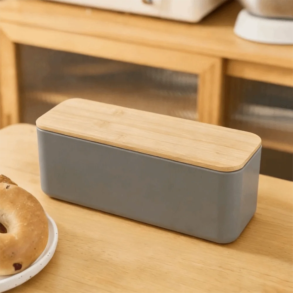Kitchen Bread Box with Removable Lid Countertop Organizer