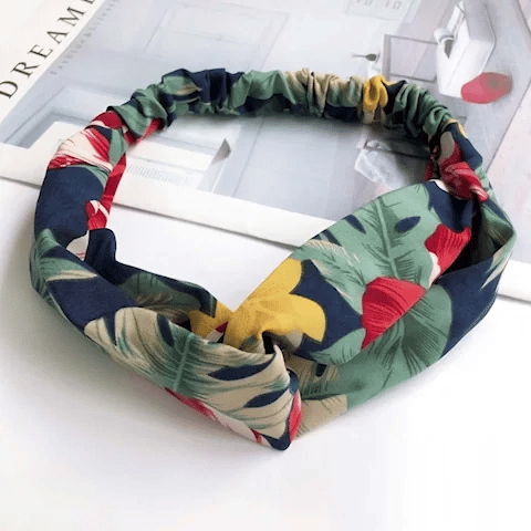 vintage cross turban headband summer print