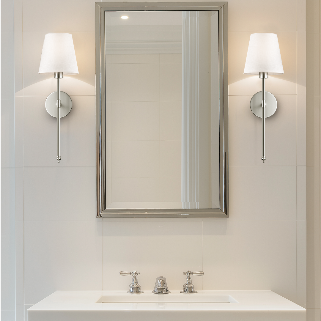 2 Pack Cordless LED Light Wall Sconce With Fabric Shade Wall Light