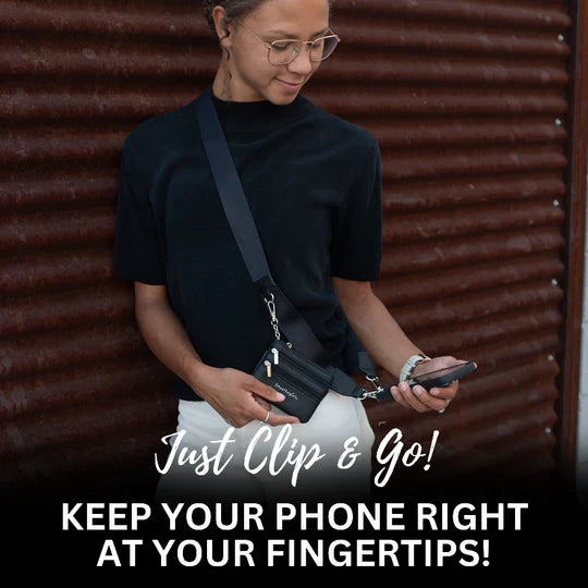 Clip & Go Strap With Zippered Pouch Solid