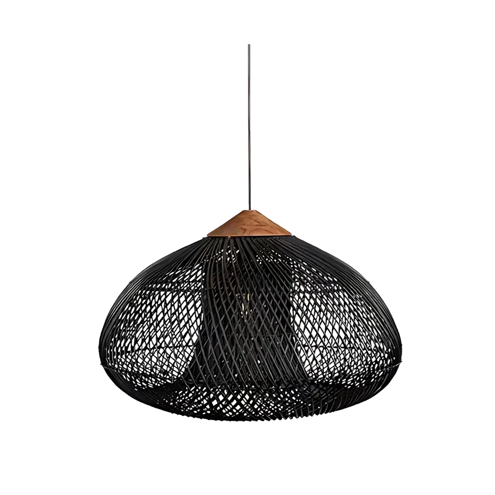 Handmade Rattan Pendant Lights With Woven Dome Shade