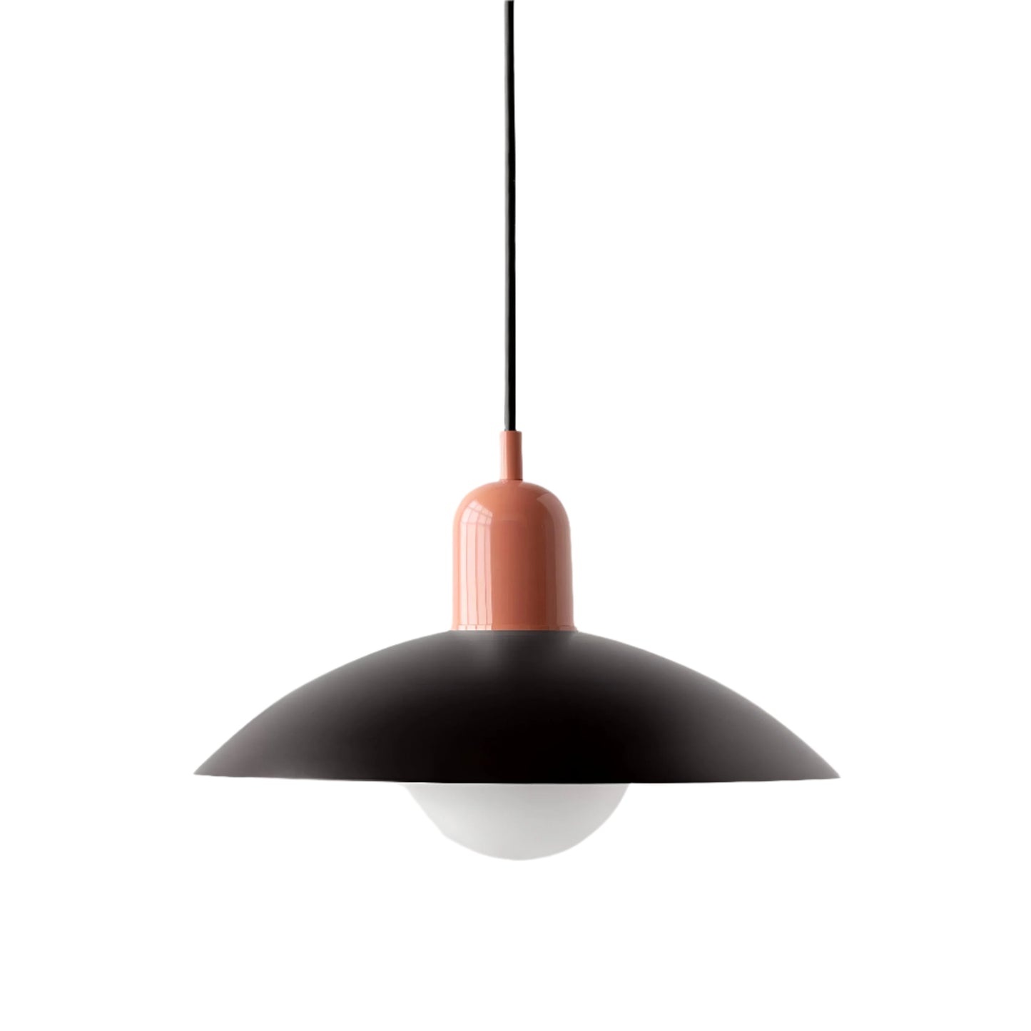 Bauhaus Minimalist Wrought Iron Pendant Light With Dome Shade