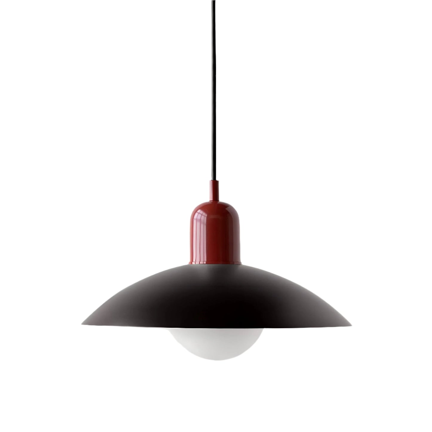 Bauhaus Minimalist Wrought Iron Pendant Light With Dome Shade
