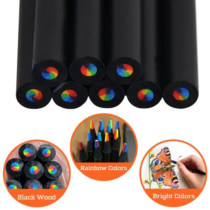Rainbow Pencil Set – Multi-Color Wooden Drawing & Sketching Pencils