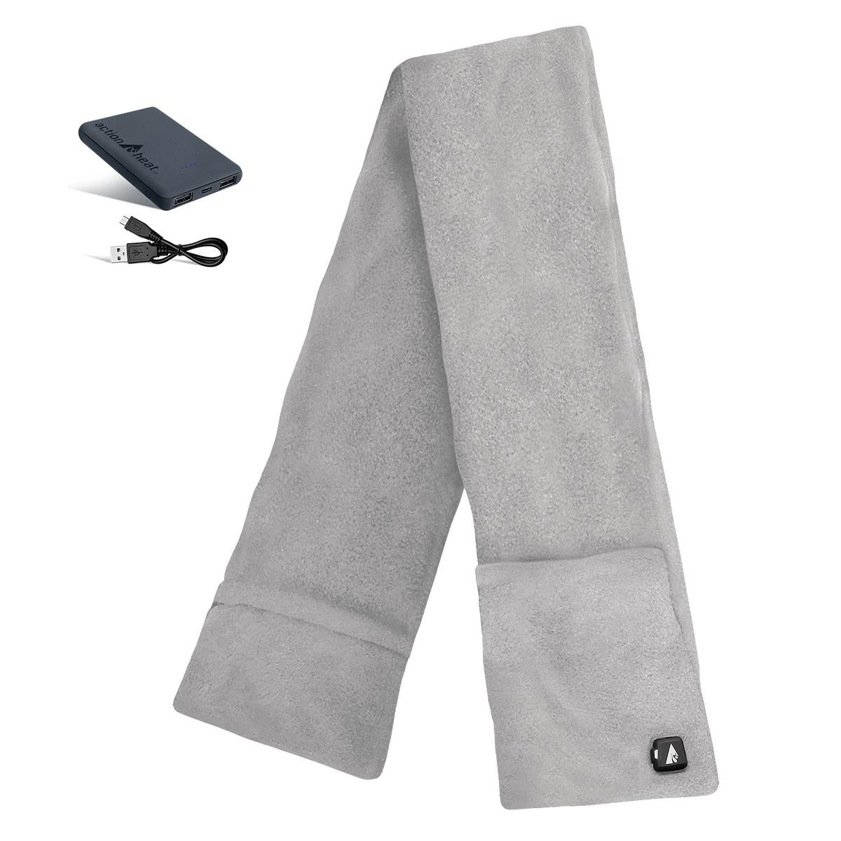 ActionHeat 5V Battery Heated Fleece Scarf with Pockets