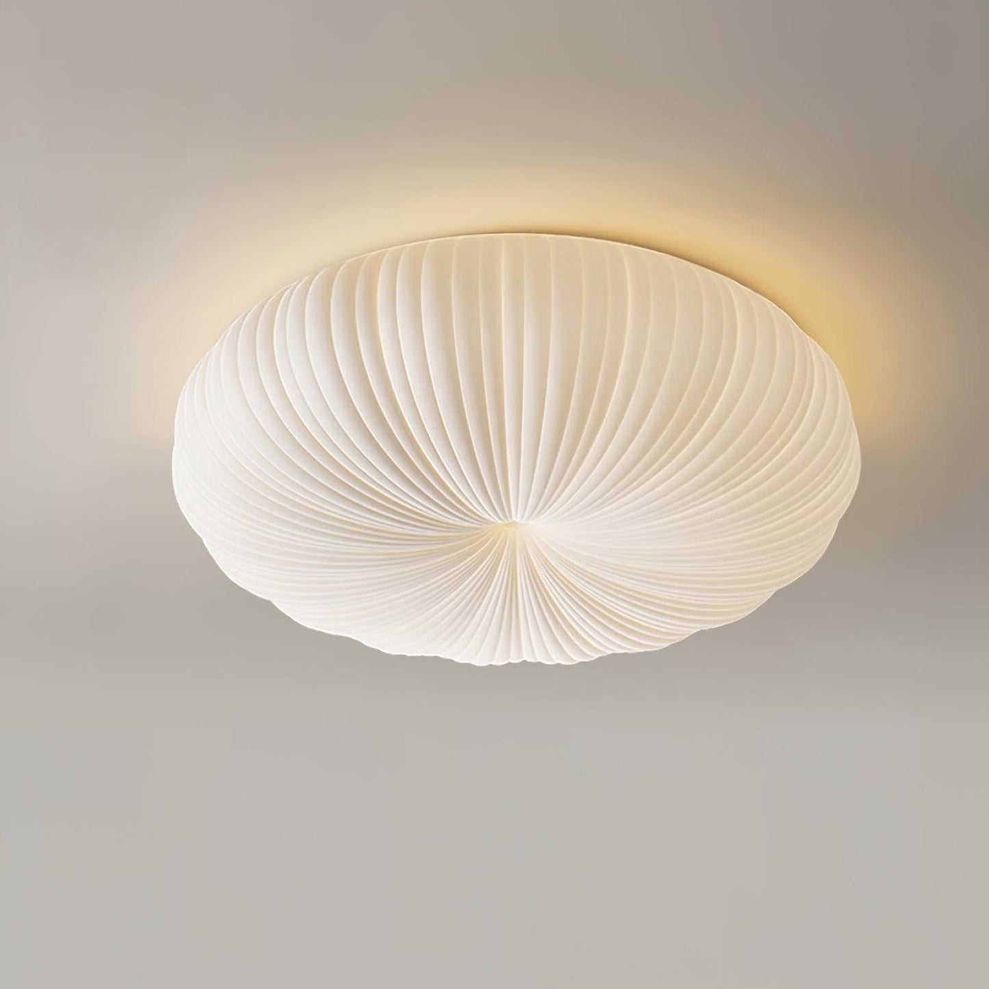 Pleated Dome Ceiling Light With Low-Profile Flush Mount