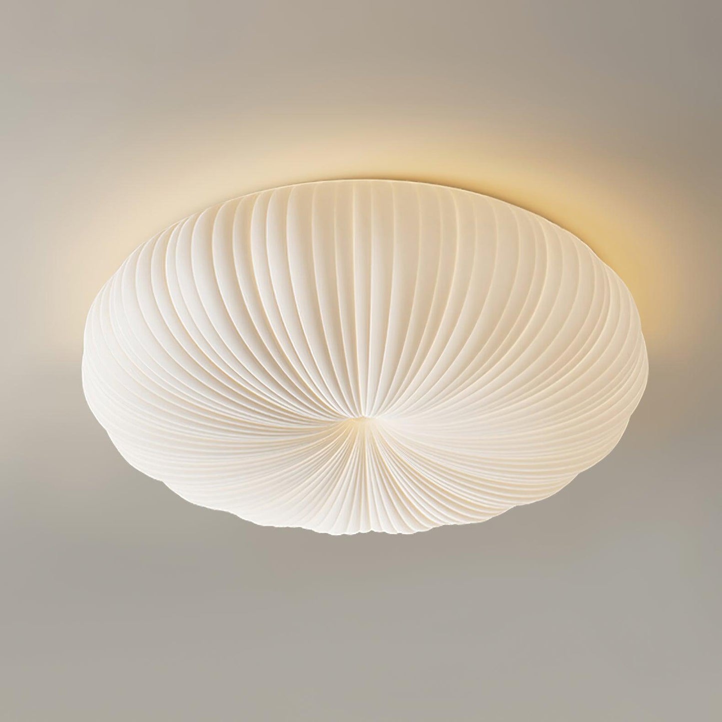 Pleated Dome Ceiling Light With Low-Profile Flush Mount