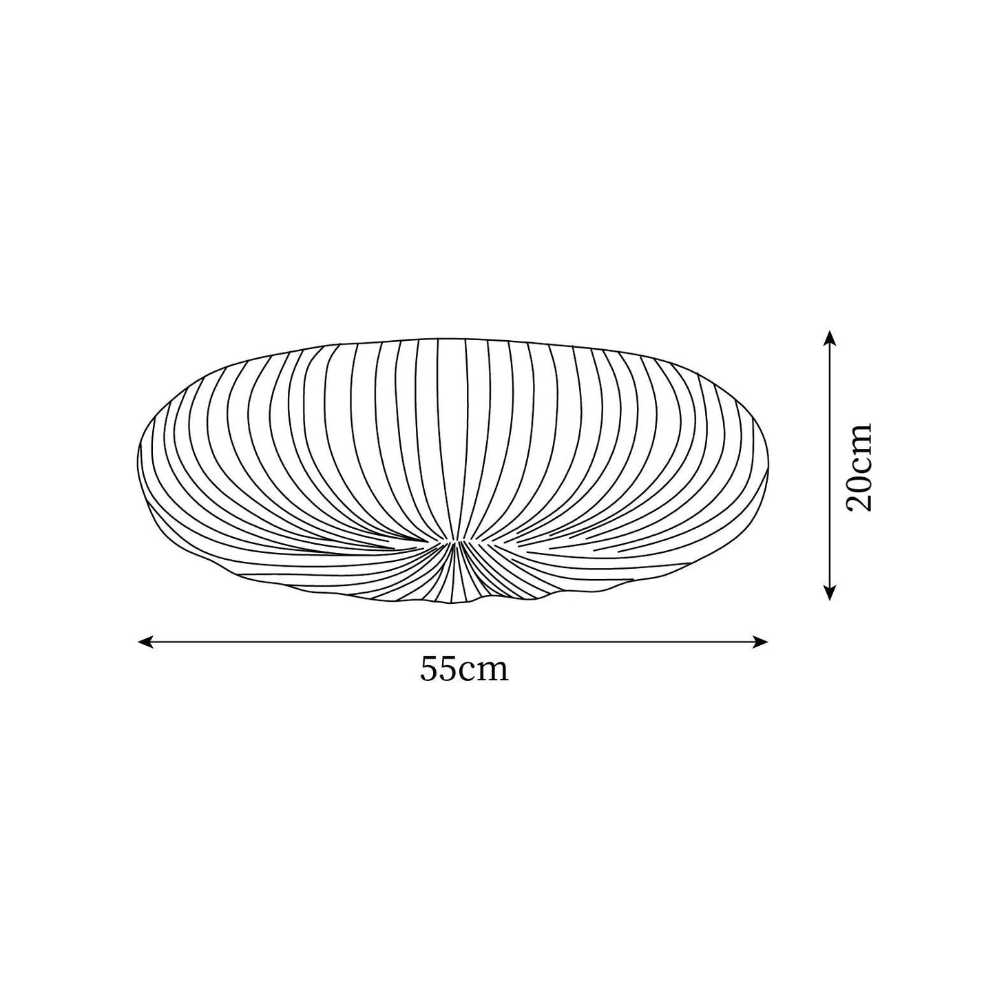 Pleated Dome Ceiling Light With Low-Profile Flush Mount