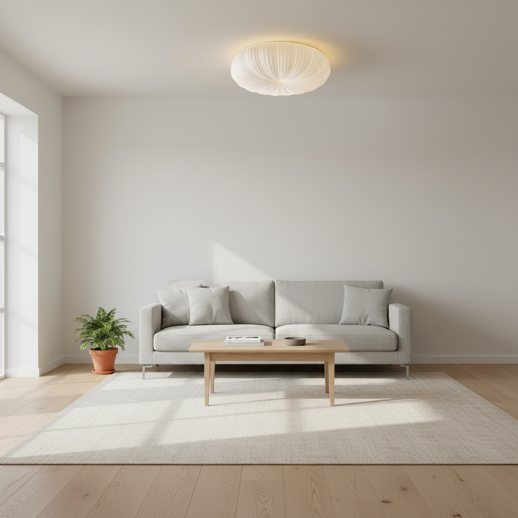 Pleated Dome Ceiling Light With Low-Profile Flush Mount