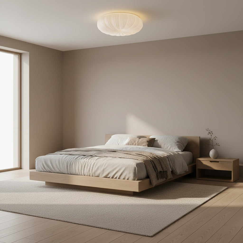 Pleated Dome Ceiling Light With Low-Profile Flush Mount