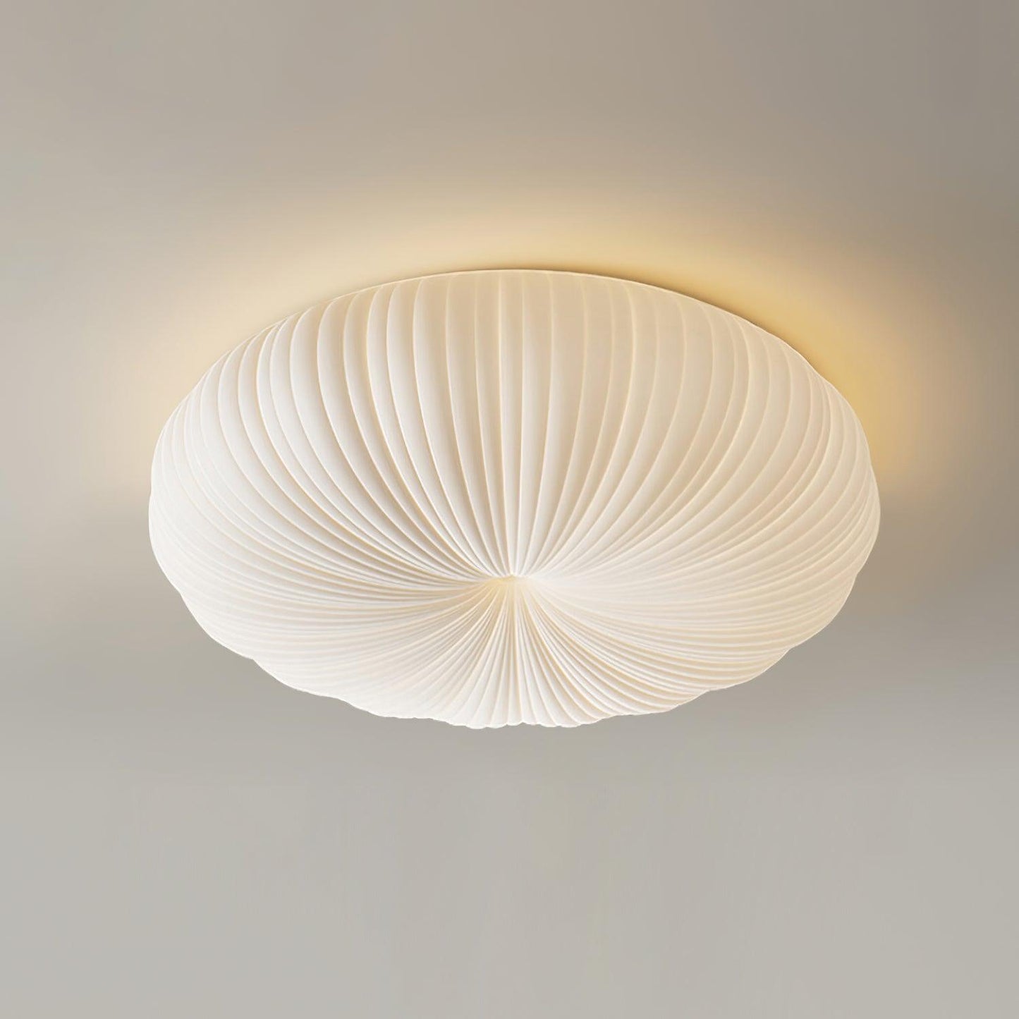 Pleated Dome Ceiling Light With Low-Profile Flush Mount