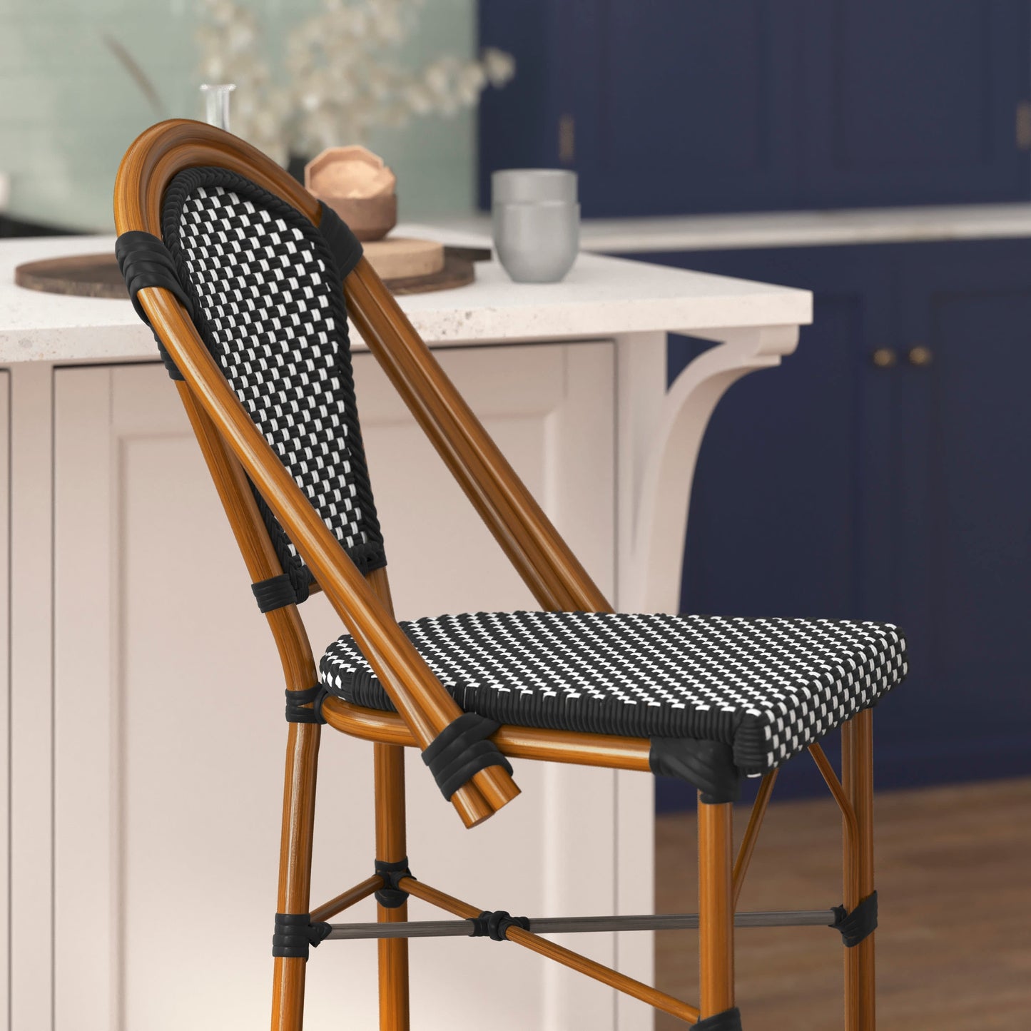 Bordeaux Commercial Grade Stackable Indoor/Outdoor Bistro 30" High Bar Height Stool