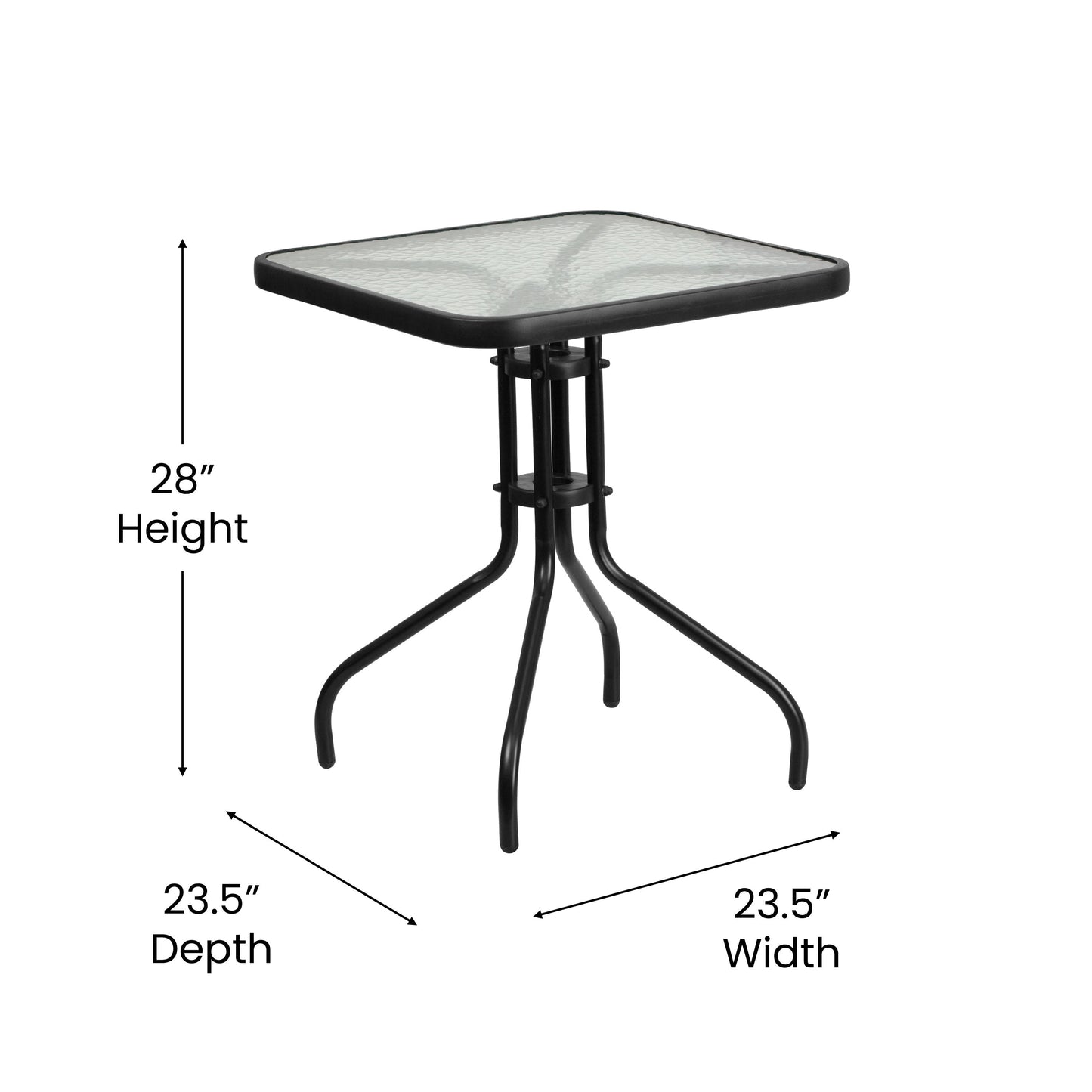 Brazos 3 Piece Outdoor Patio Dining Set - Tempered Glass Patio Table, 2 Flex Comfort Stack Chairs