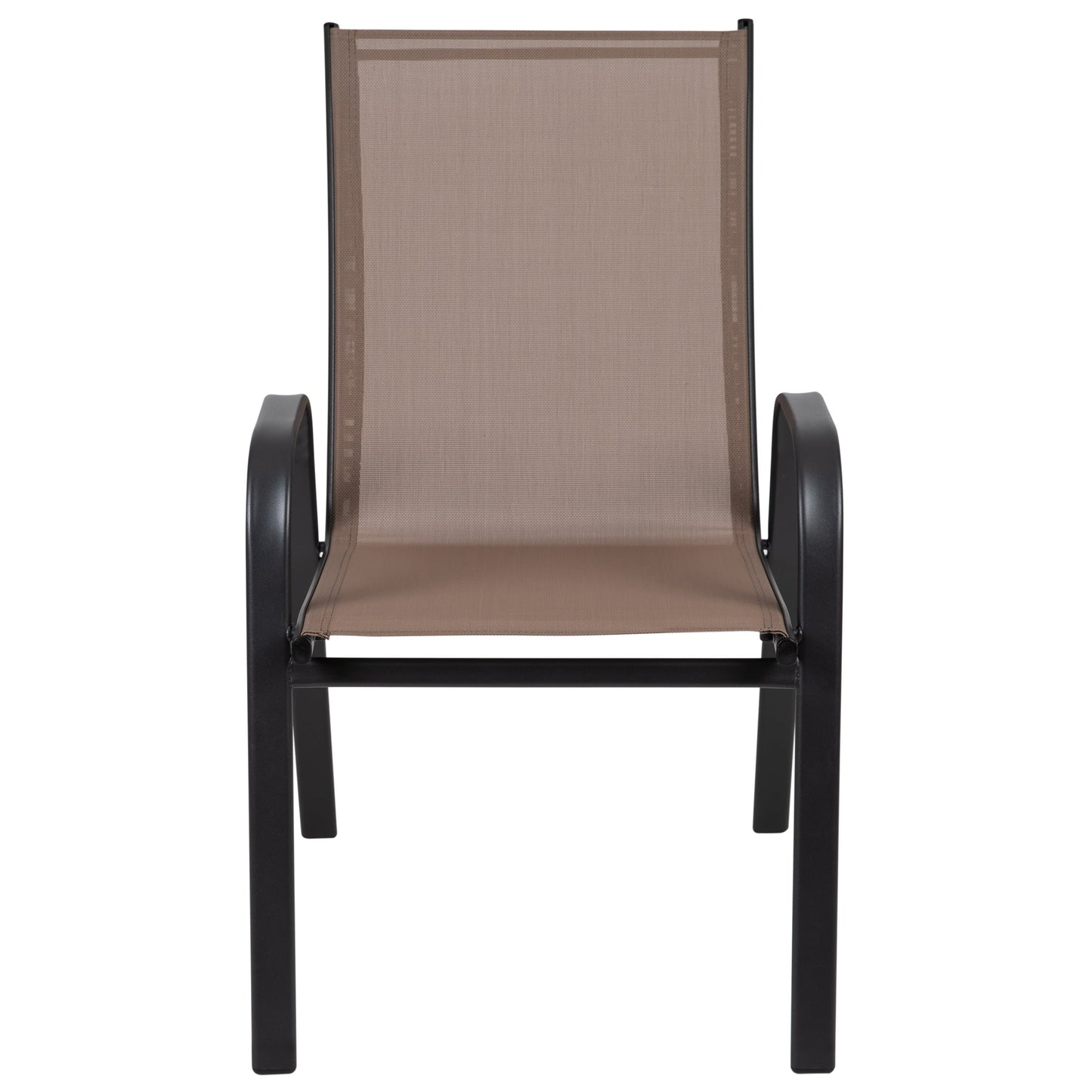 Brazos Series Outdoor Stack Chair with Flex Comfort Material and Metal Frame