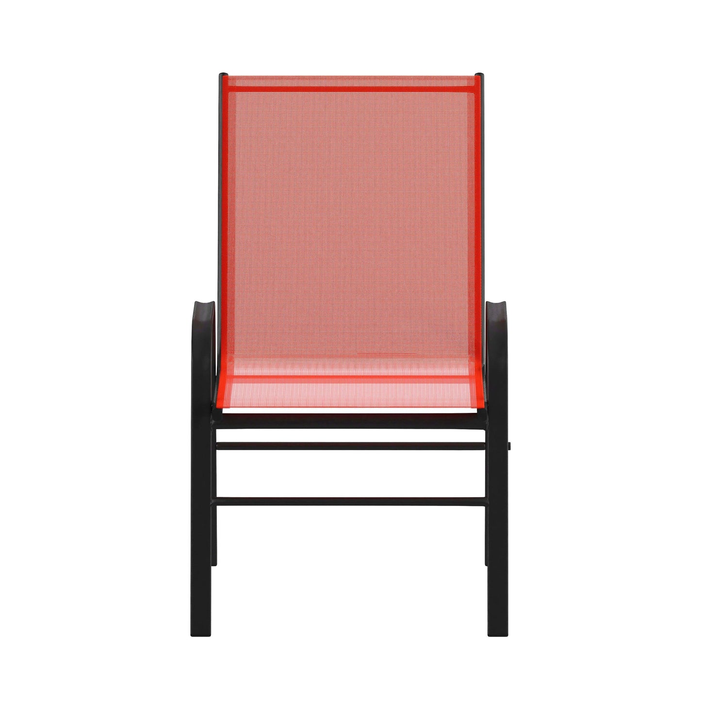 Brazos Series Outdoor Stack Chair with Flex Comfort Material and Metal Frame