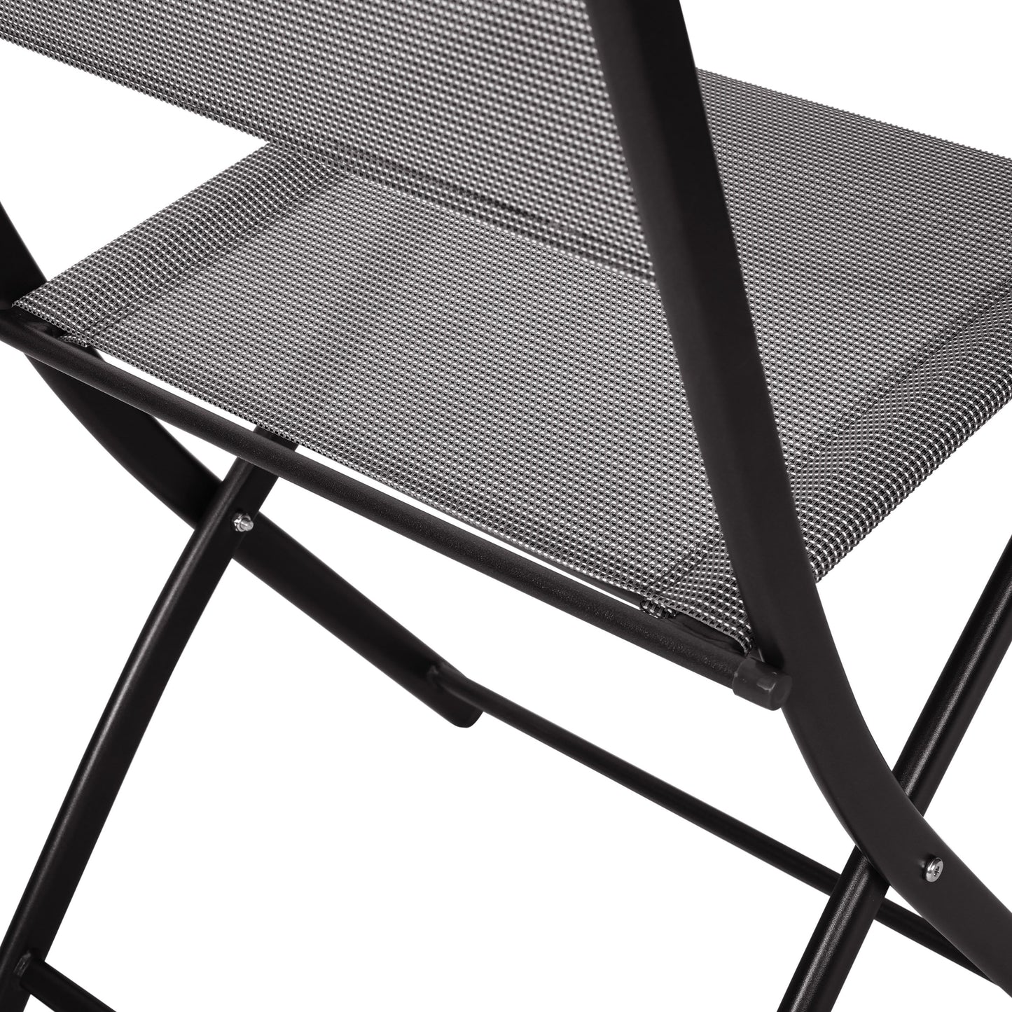 Brazos Set of 2 Commercial Grade Indoor/Outdoor Folding Chairs with Flex Comfort Material Backs and Seats and Metal Frames