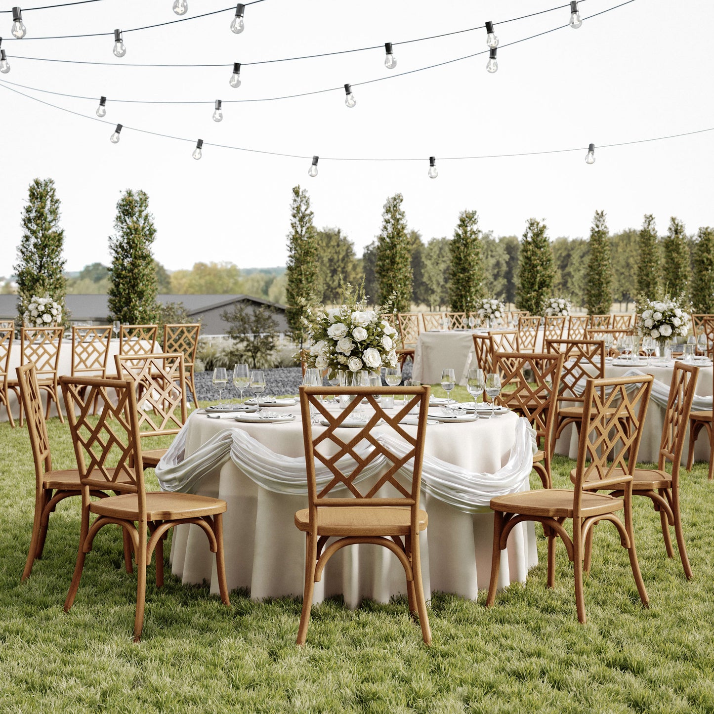 Brooklyn Commercial Grade Solid Wood Stackable Dining Chair with Intricate Back Detail