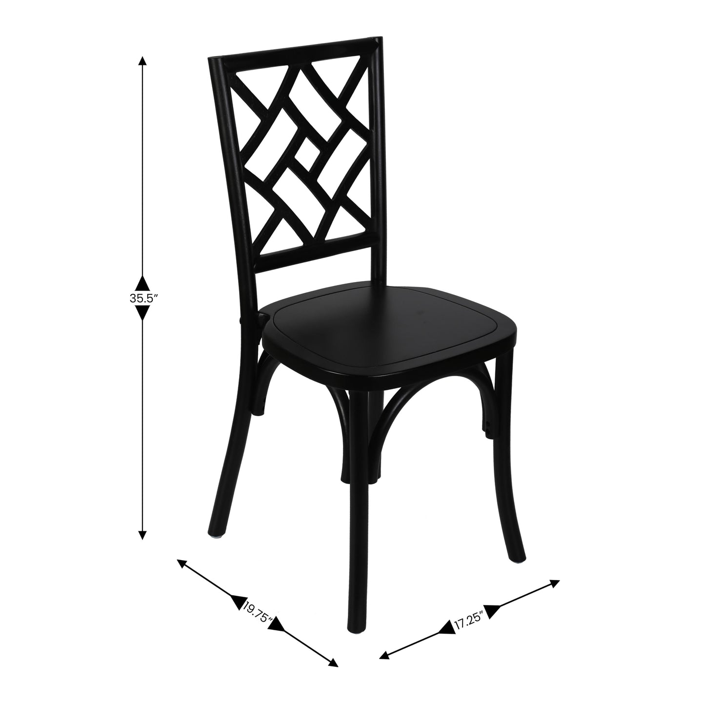 Brooklyn Commercial Grade Solid Wood Stackable Dining Chair with Intricate Back Detail