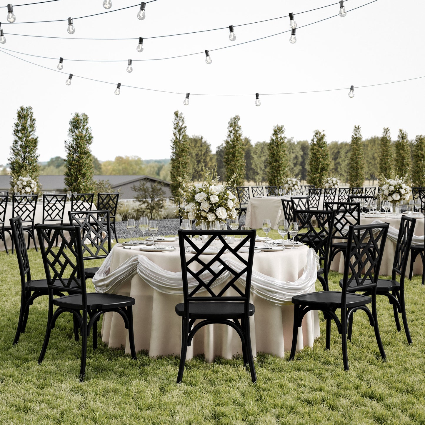 Brooklyn Commercial Grade Solid Wood Stackable Dining Chair with Intricate Back Detail