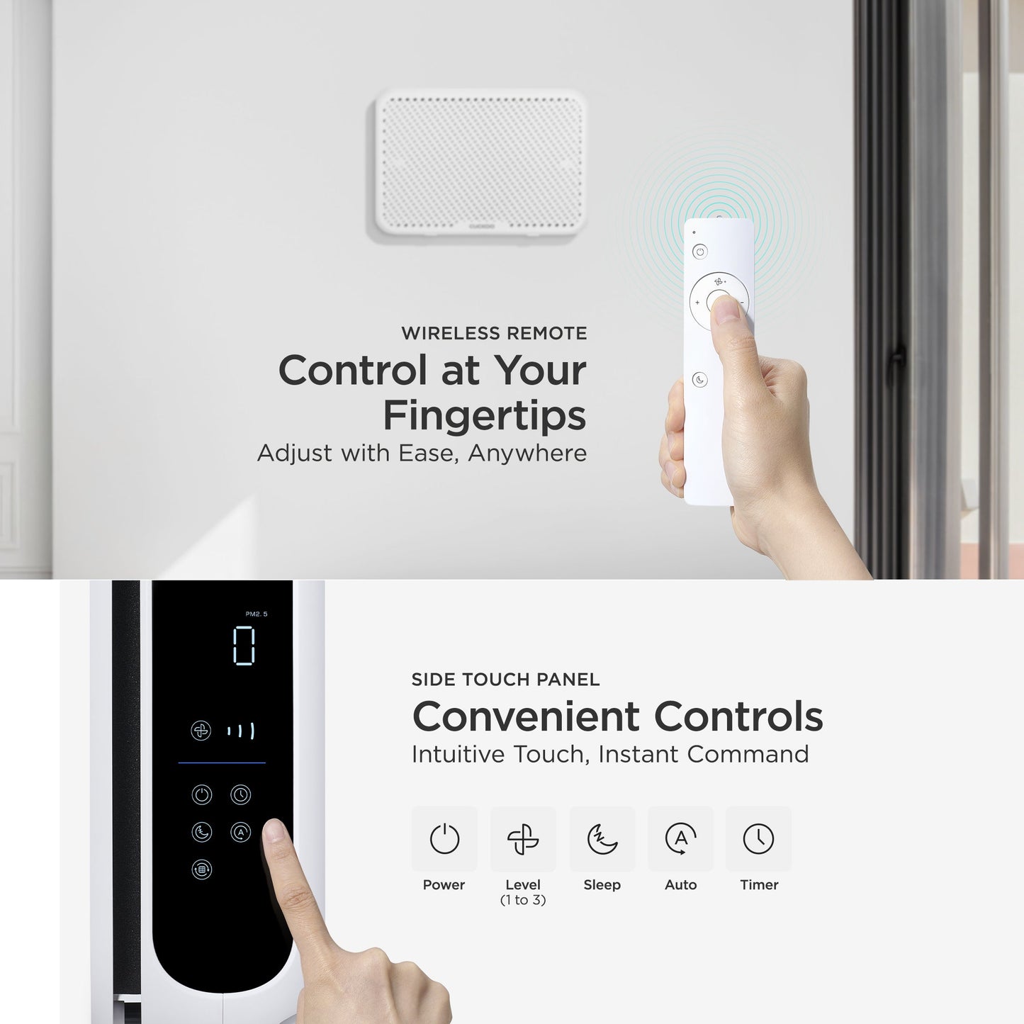 [New] Wall Mount Air Purifier-H13 True HEPA (CAC-AA0910FW)