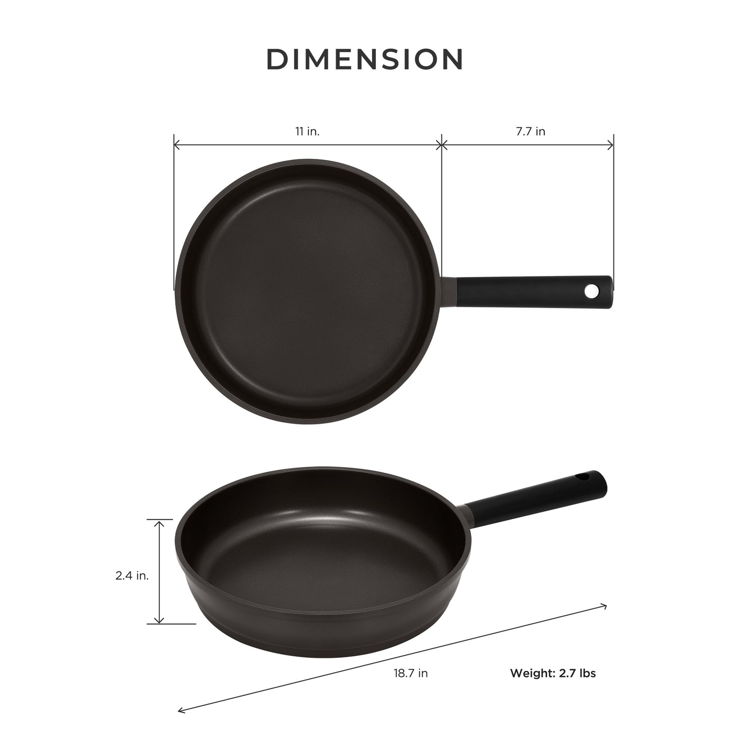 [New] 11 in Kyndell Nonstick Ceramic Frying Pan, Induction Compatible (CFP-B2810HGB)