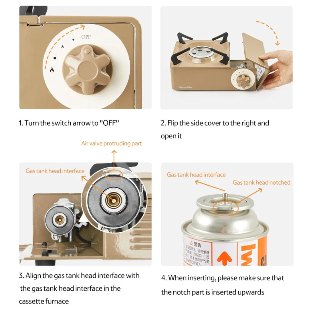 Naturehike Mini Cassette Furnace Stove Brown