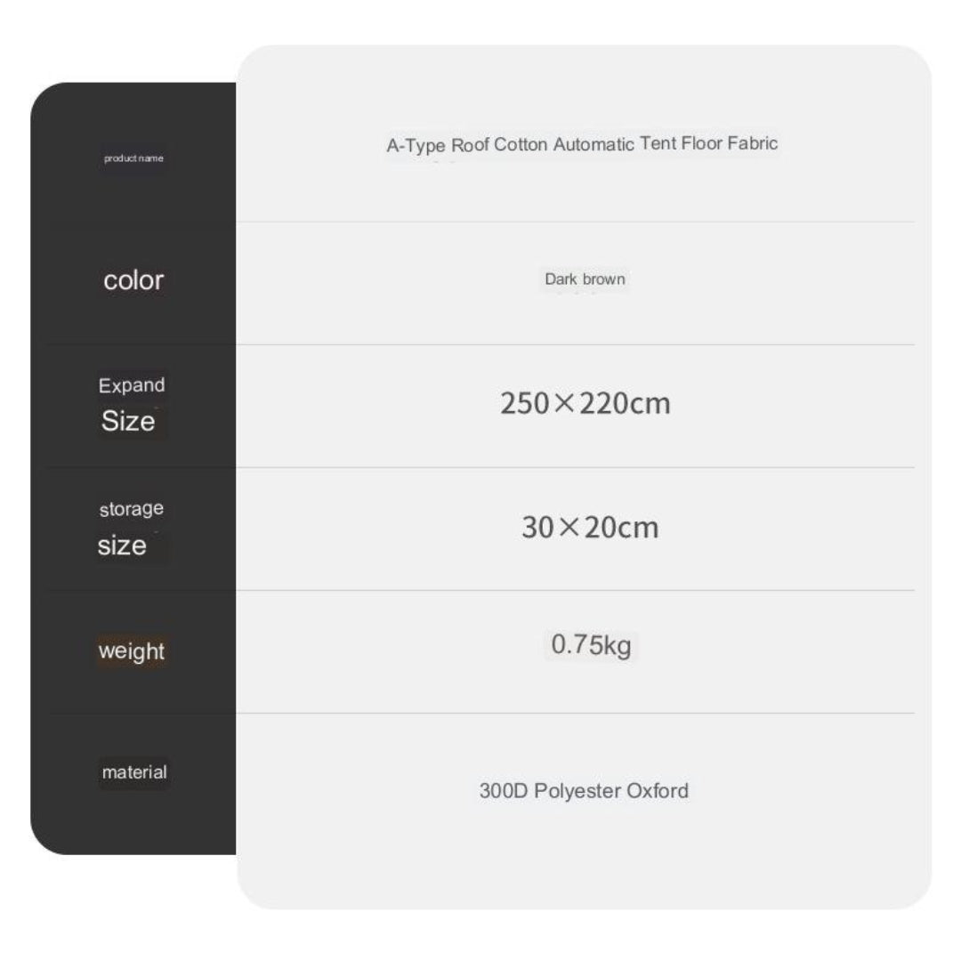 Naturehike A-Type Village Cotton Automatic Tent Dark Brown