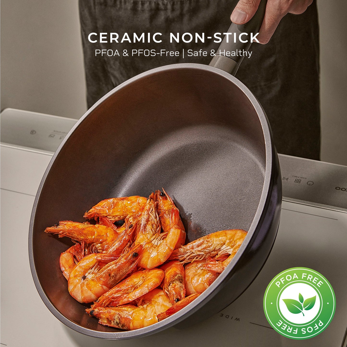 [New] 11 in Kyndell Nonstick Ceramic Wok Pan, Induction Compatible (COP-B2810HGB)
