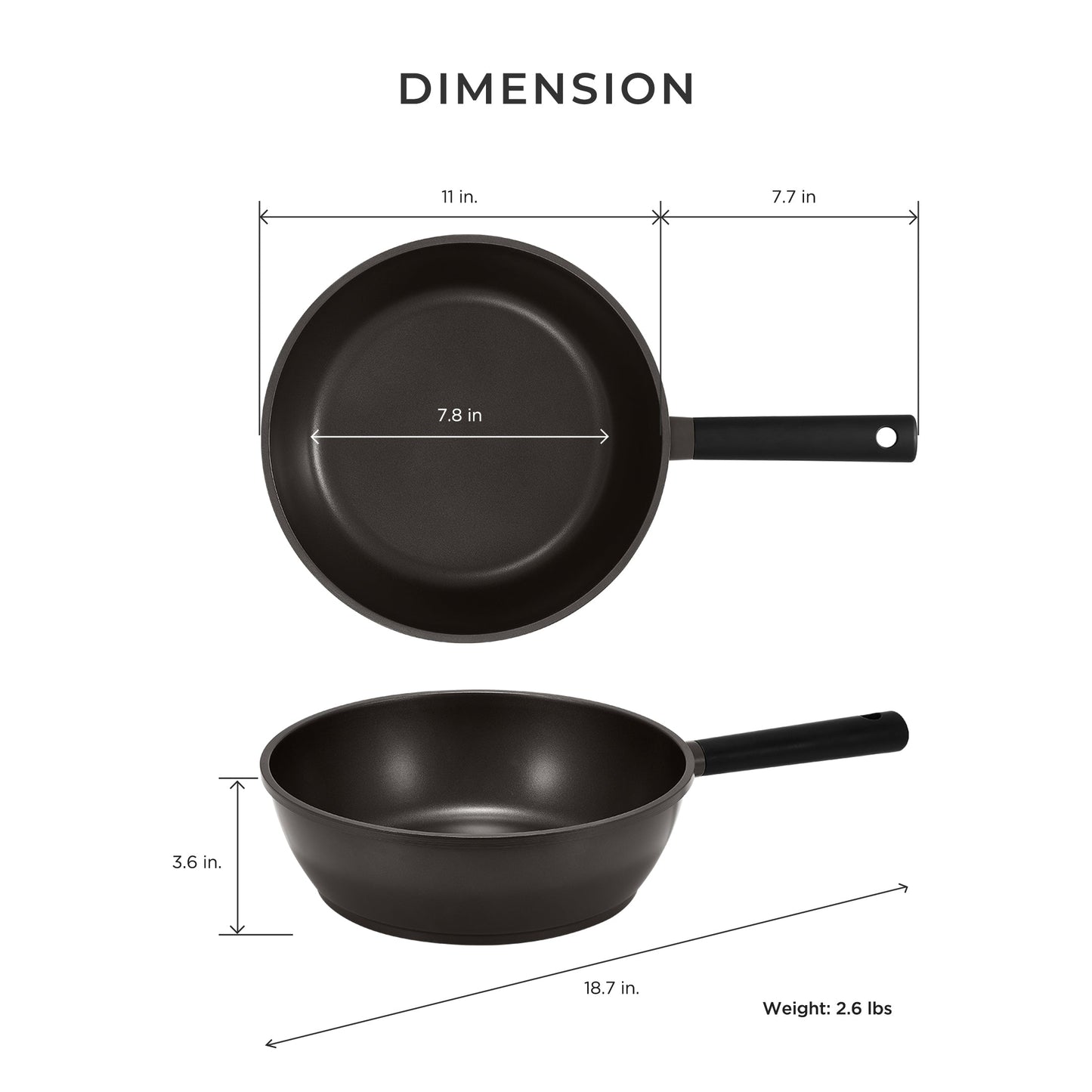 [New] 11 in Kyndell Nonstick Ceramic Wok Pan, Induction Compatible (COP-B2810HGB)
