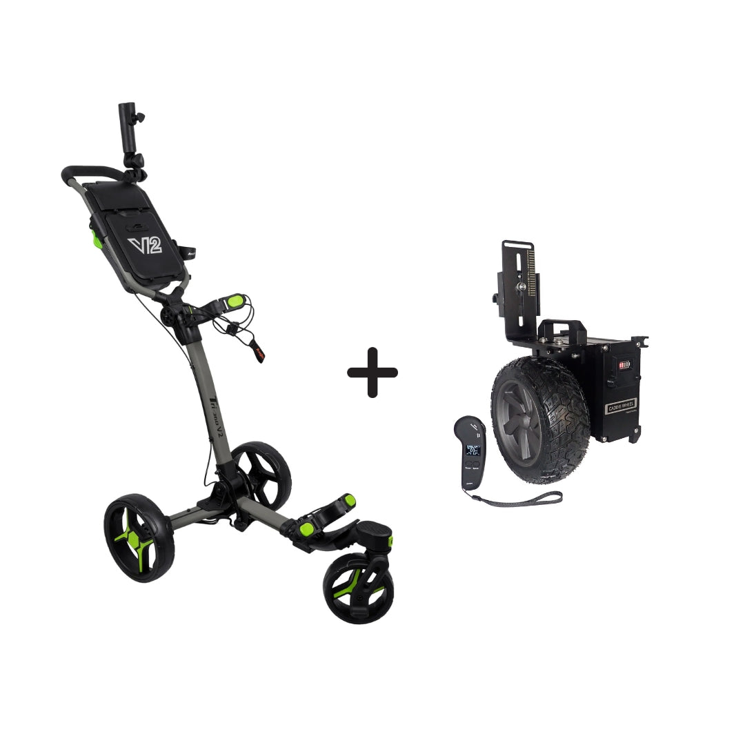Caddie Wheel + Axglo V2 Golf Push Cart Bundle