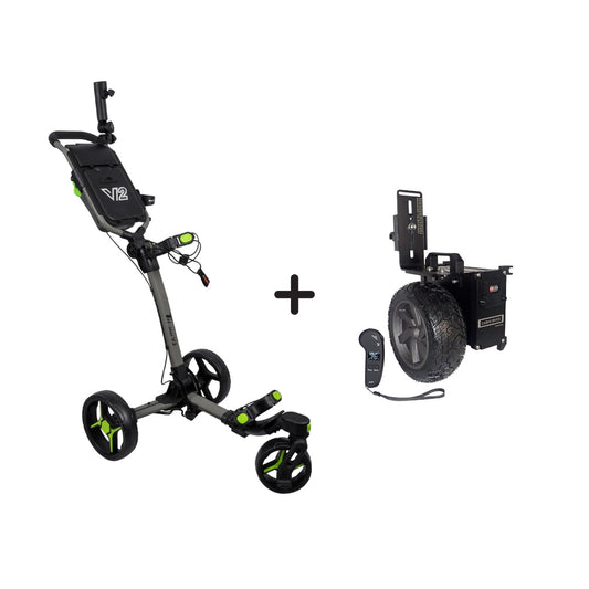 Caddie Wheel + Axglo V2 Golf Push Cart Bundle