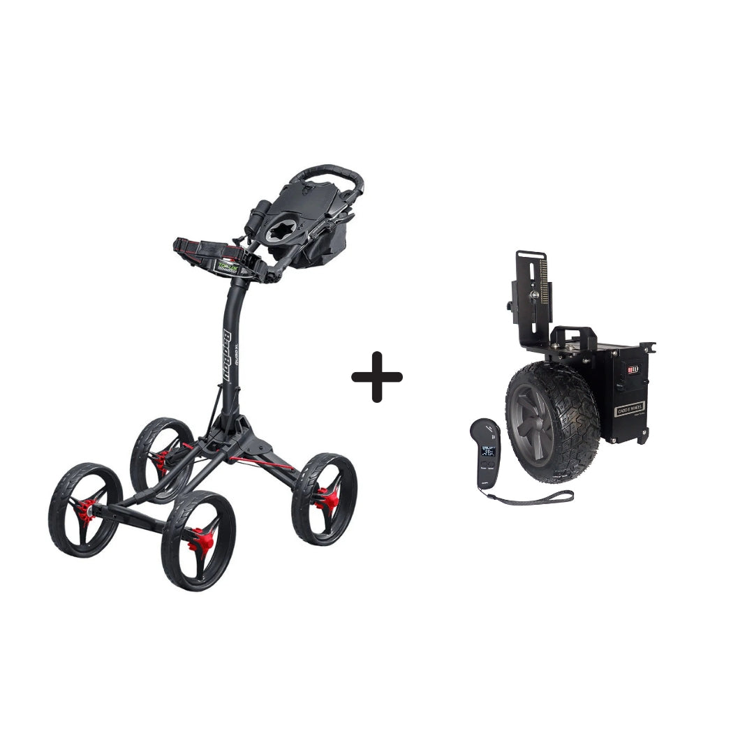 Caddie Wheel + Bag Boy Quad XL Push Cart Bundle