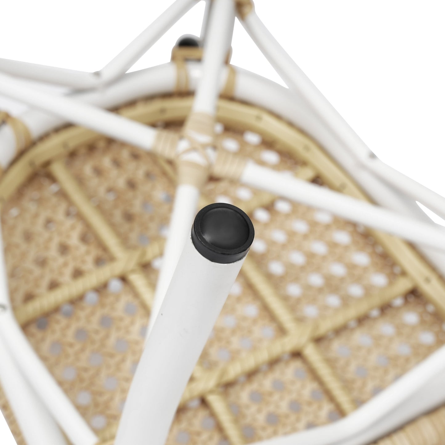 Cannes Indoor/Outdoor Commercial Thonet Bistro Stacking Chair, PE Cane Rattan and Aluminum Frame