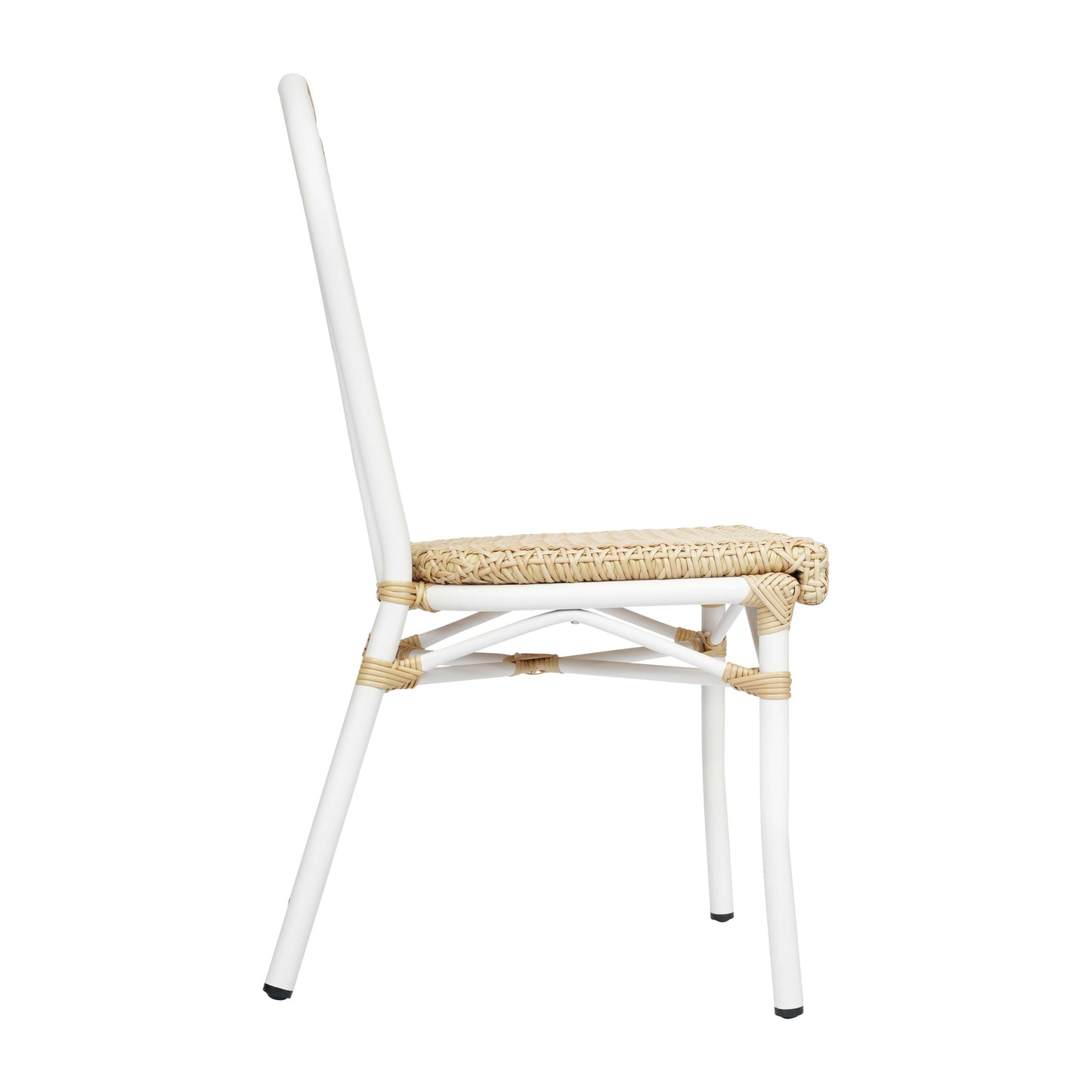 Cannes Indoor/Outdoor Commercial Thonet Bistro Stacking Chair, PE Cane Rattan and Aluminum Frame