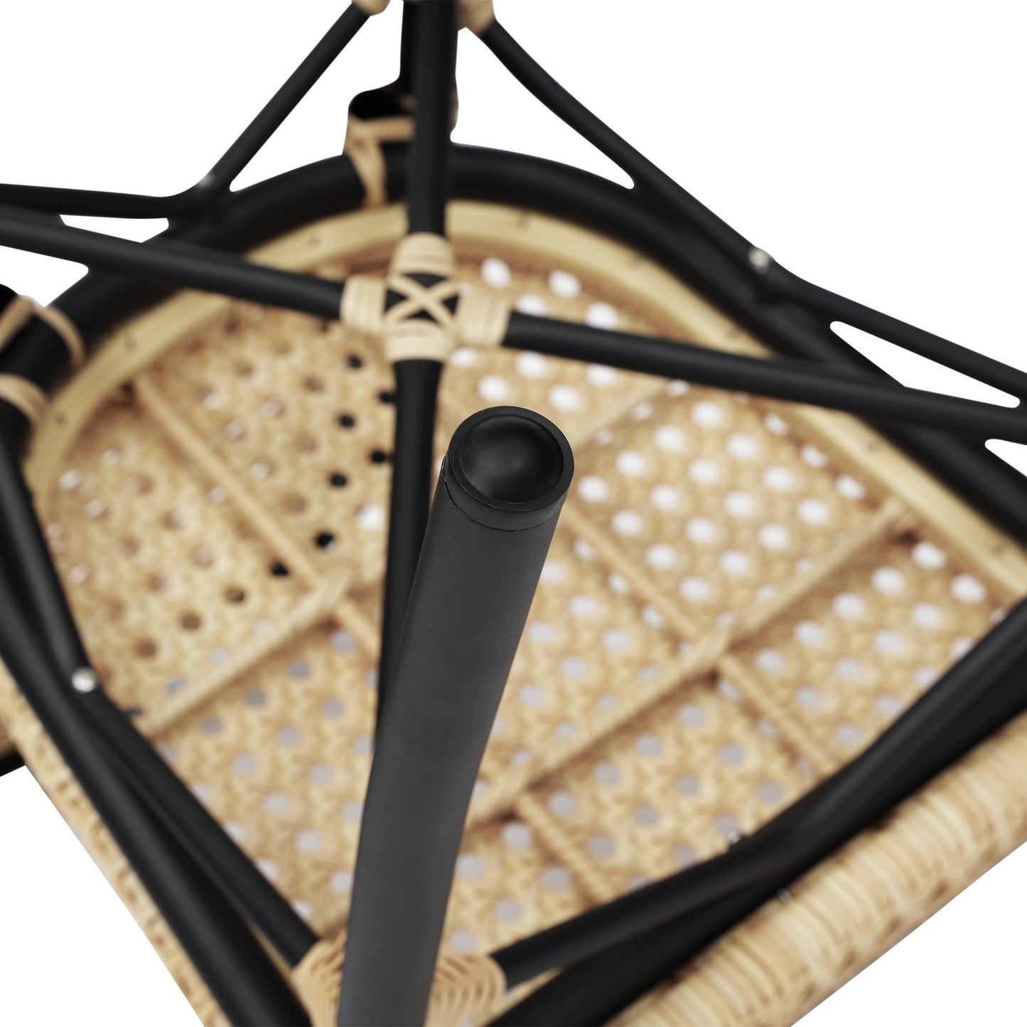 Cannes Indoor/Outdoor Commercial Thonet Bistro Stacking Chair, PE Cane Rattan and Aluminum Frame